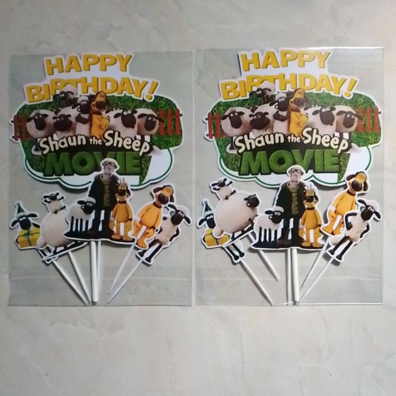 TOPPER ulang tahun/hiasan kue tart SHAUN THE SHEEP