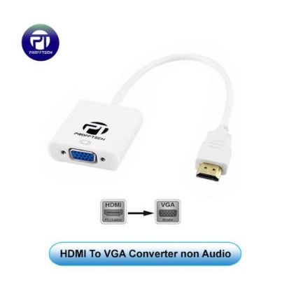 Hdtv to vga NON AUDIO konverter profftech 1080p full hd gold for laptop pc - Converter Hdtv male to d-sub 15 pin female FHD proff tech