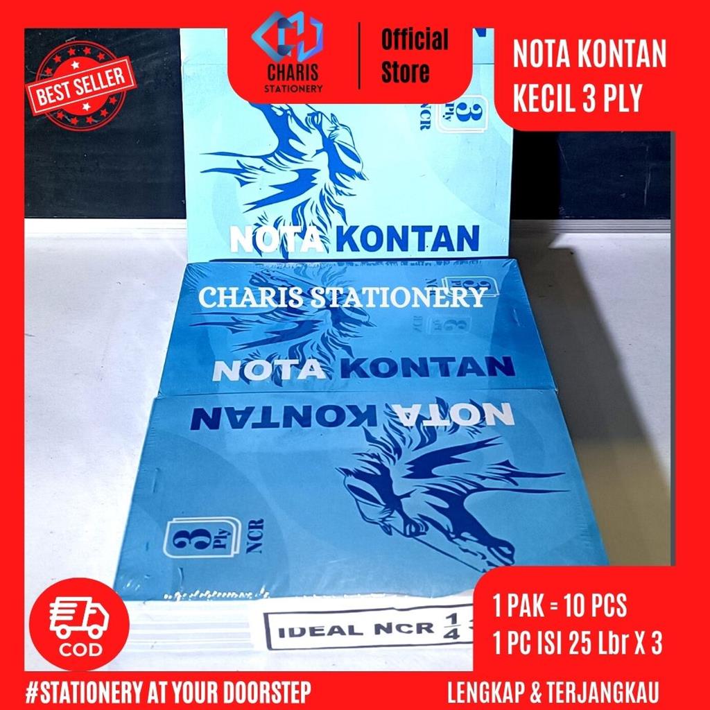 

CHARIS STATIONERY - Buku Nota Kontan Kecil IDEAL 3-ply 25 Lembar (10 Buku/Pak)