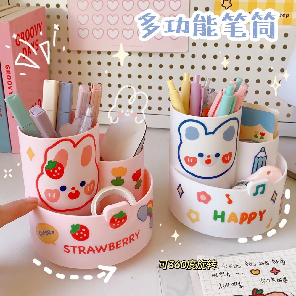 

Lnciblt Tempat Pensil Organizer Office Anak Perempuan Laki Laki Lucu Aesthetic Korean Style Berdiri Di Meja Muat Isi Banyak