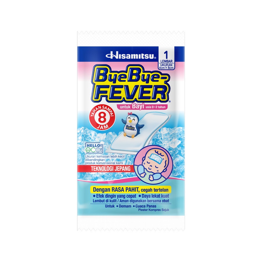 Hisamitsu ByeBye Fever Baby isi per lembar - Plester Kompres Demam Bayi