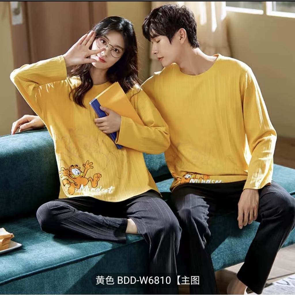 Baju tidur piyama couple bahan kaos import pp