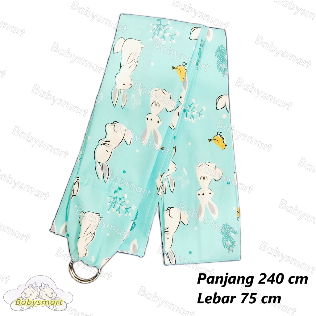 Babysmart - Gendongan Bayi RING SLING Jarik Modern Selendang Multifungsi Gendongan Samping/Depan Motif Karakter Size 75x240 cm