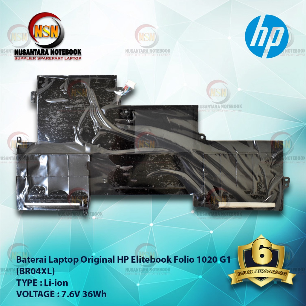 Baterai Original Laptop HP BR04XL Elitebook Folio 1020 G1 7.6V 36Wh