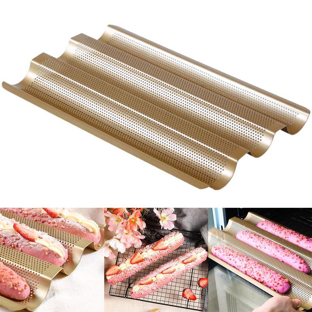 Top Baguette Cake Pan Bakeware Pastry Dish Alat Panggang Roti Pizza Pie