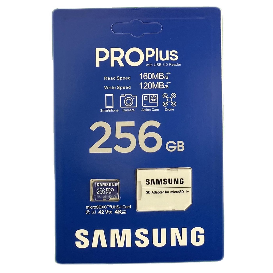 Kartu Memori 32GB/64GB/128GB/256GB/512GB Samsung PRO PLUS Micro SD Card Class 10  U3 A2 V30 4K Memory Card  Transfer higga 160MB/S SD TF Card FREE Adapter