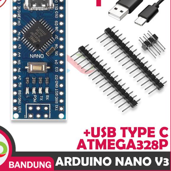 ARDUINO NANO V3.0 ATMEGA328P TYPE-C PLUS KABEL CH340 HQ IC ORIGINAL