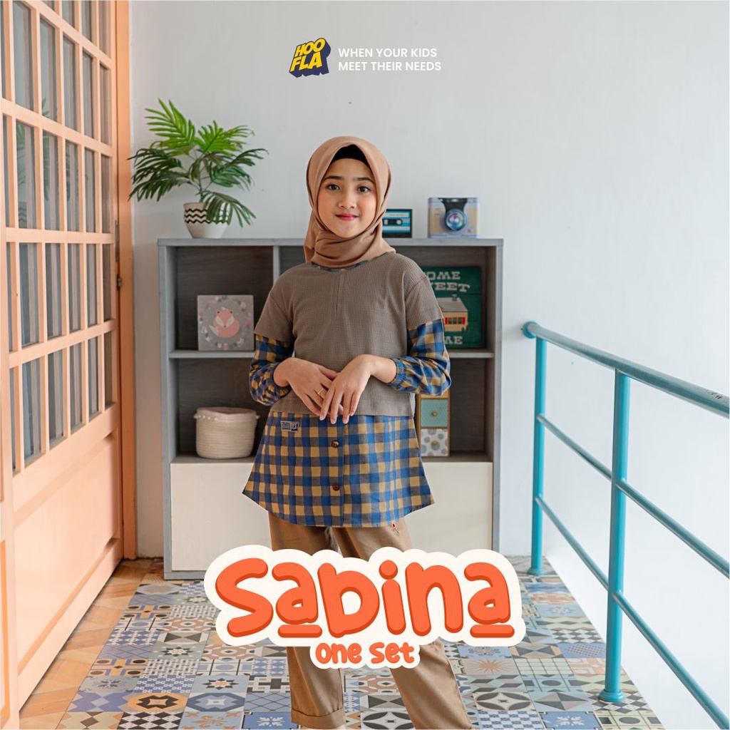 Baju Muslim Setelan Anak Perempuan Umur 5 6 7 8 9 10 11 12 Tahun Model Terbaru Sabina One set