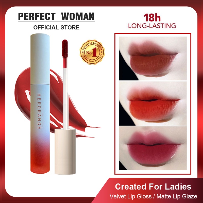 『BPOM Bisa COD』HERORANGR/ Herorange soft velvet matte lipstik/Herorange lip gloss/Velvet Lip Color T
