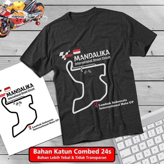 Kaos Mandalika Kaos mandalika Racing Team Baju Mandalika Kaos MotoGp - Putih, L