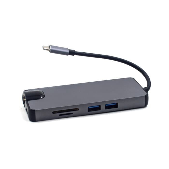 Usb TYPE C to HDMI VGA lan SD Card Reader hub For mac pro new 8 in 1