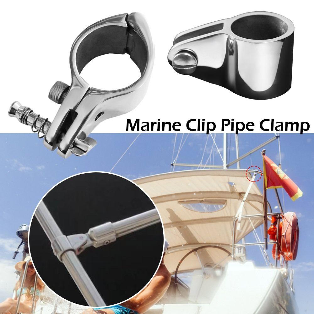 Top Marine Clip Pipe Clamp Silvery Stainless Steel Boat Top Hinged