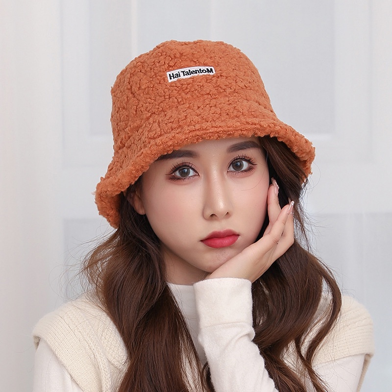 TALENTO HI Topi Bucket Bulu Domba Unisex Tebal Hangat Korean Style Fashion Gaya Jepang By Chikoisme NR