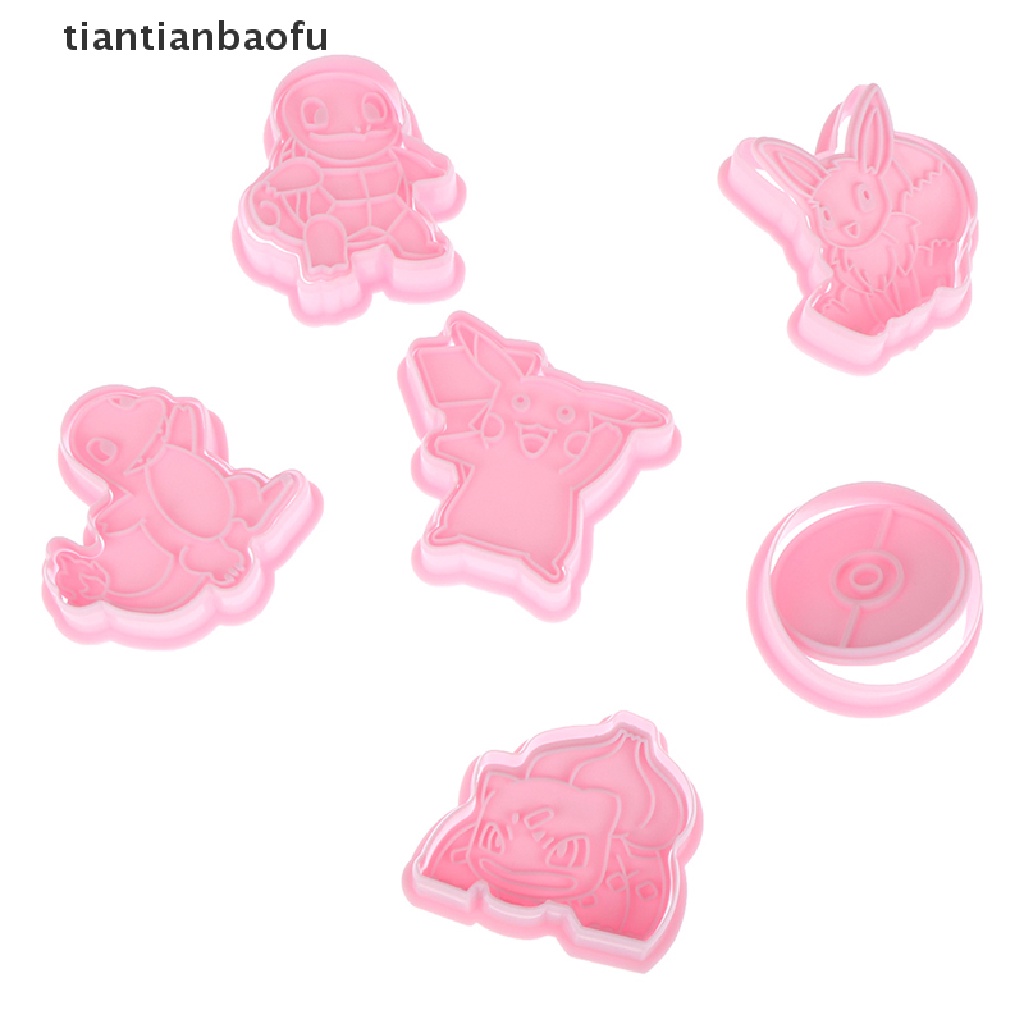 6 Pcs / set Cetakan Kue Desain Kartun Anime Pikachu Pokemon Untuk Hadiah