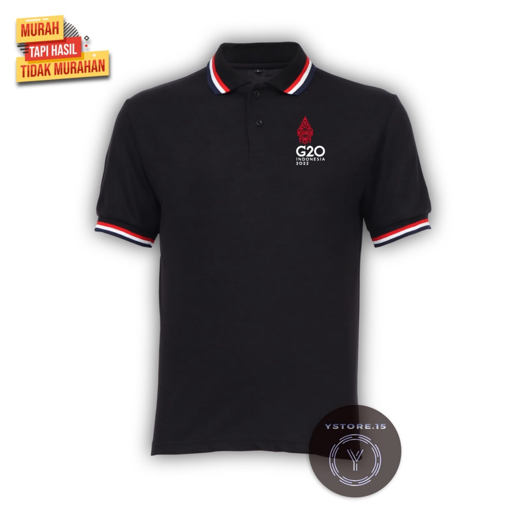 Kaos t-shirt Polo List ( G20 INDONESIA 2022  ) pria polos ukuran M , L , XL , XXL  Baju berkerah Wan