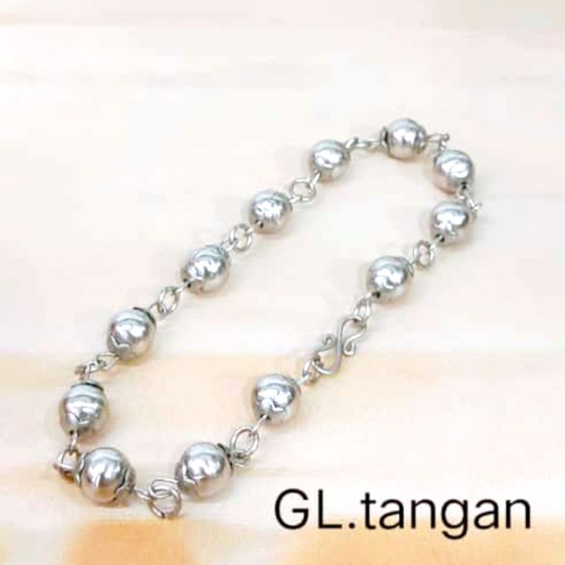 Gelang monel baja putih bola