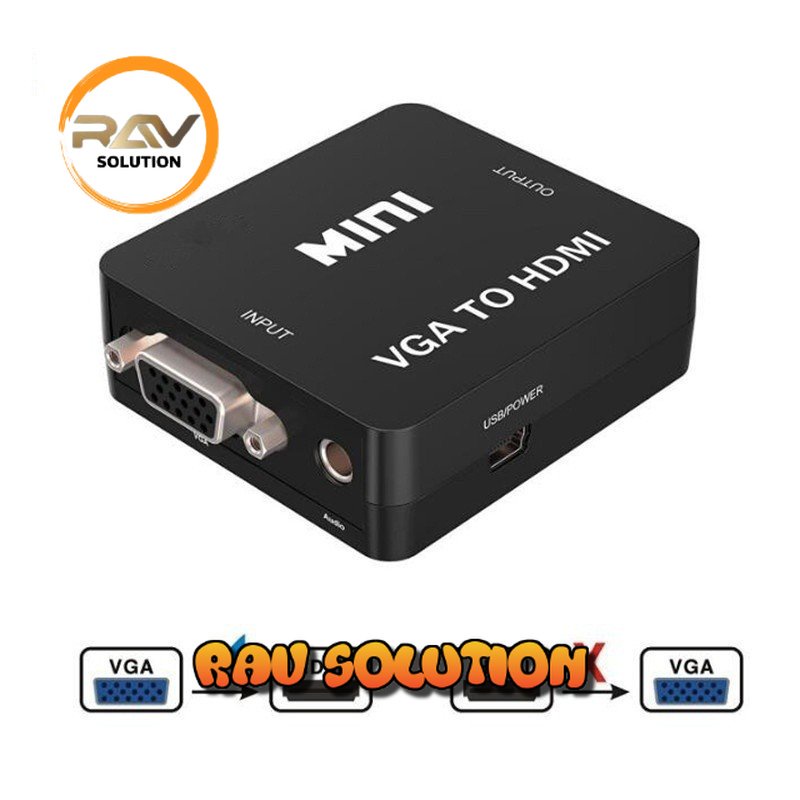 CONVERTER VGA TO HDMI WITH AUDIO BOX MINI