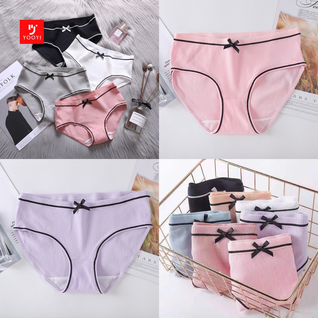 Yooyi Celana Dalam Wanita Kualitas Bagus Sexy polos fashion CD adem Motif Cute Lucu high quality kat