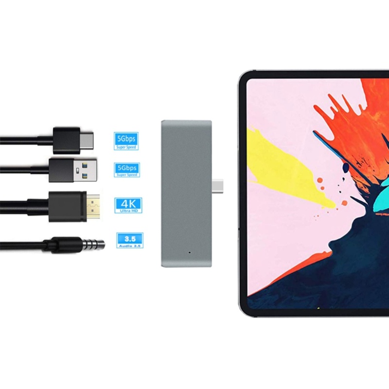 Zzz USB 3.0 3.5 Hub 4-in-1 Docking Station Tipe C Ke Adaptor