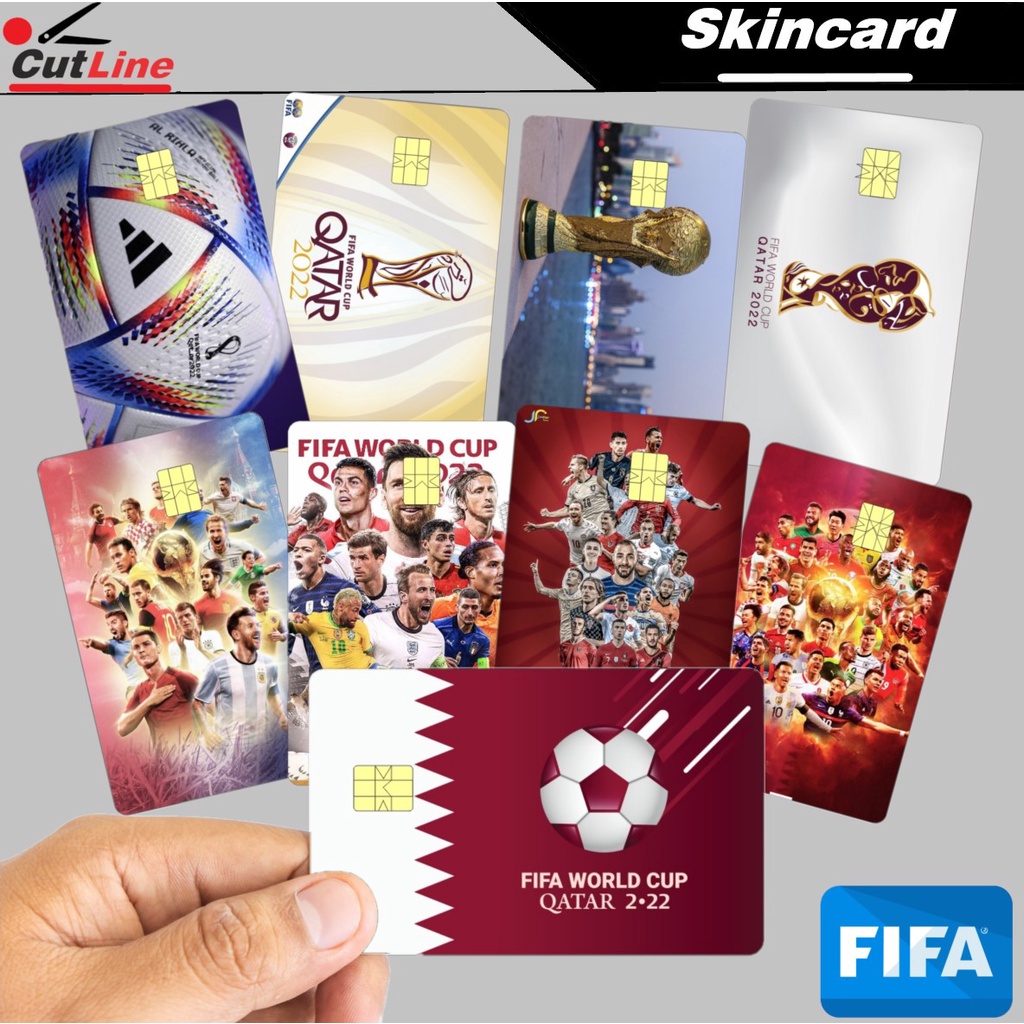 Stiker Kartu Atm Custom Piala Dunia Qatar 2022 Fifa World Cup Skin Card Pelindung Kartu E Toll Flazz