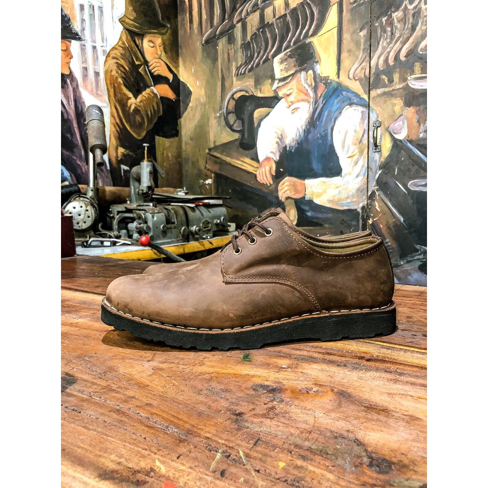 Sepatu Pria Boot Low Kulit Sapi Asli Sparrow Leather Works Oxford