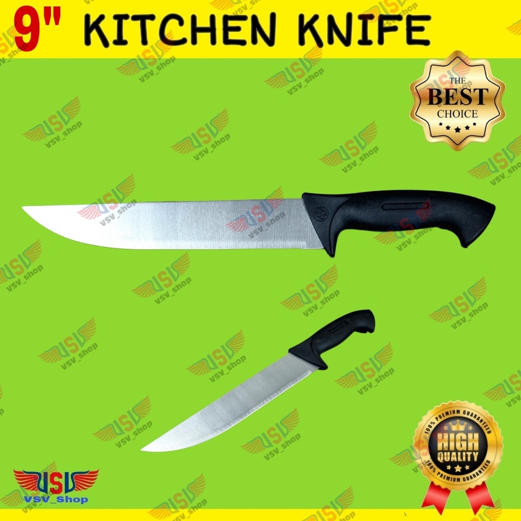 Pisau Dapur Gagang Plastik PP Premium Kitchen Knife 9&quot; Chef Knife