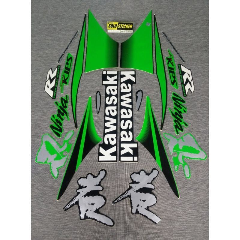 striping lis stiker standar ori KAWAZAKI NINJA RR 2010 SE HIJAU striping standar ninja rr