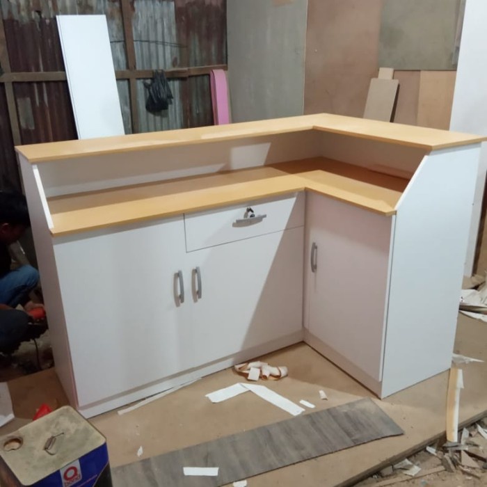 Meja Bar Meja Resepsionis Minimalis Leter L Kombinasi