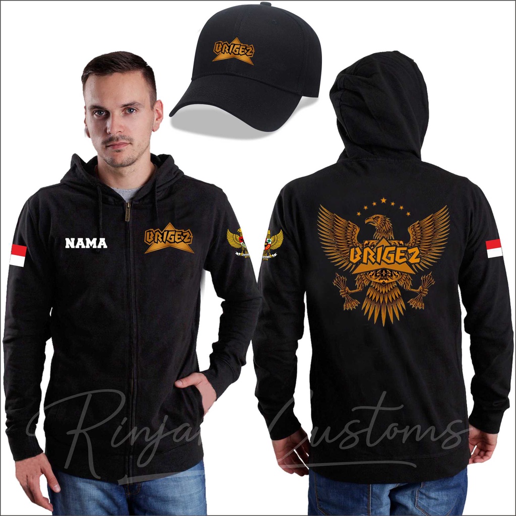 JAKET BRIGEZ INDONESIA, JAKET ORMAS BRIGEZ .BISA PAKAI NAMA SENDIRI