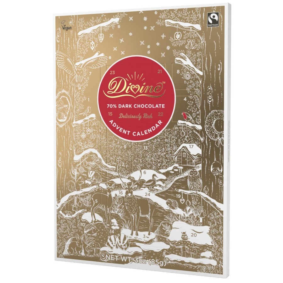 

Divine Fairtrade 70% Dark Chocolate Advent Calendar - Christmas Special