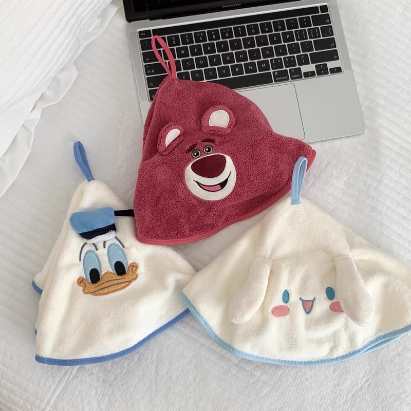 KAIN LAP TANGAN BORDIR MOTIF DONALD DUCK CINNAMOROLL LOTSO / HAND DRYING TOWEL / PREMIUM HANDUK TANGAN DAPUR / PENGERING TANGAN / LAP WASTAFEL / LAP HANDUK DAYA SERAP TINGGI DAN LEMBUT / KAIN LAP PIRING LAP DAPUR / LAP TANGAN TOILET