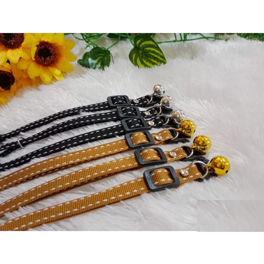 KALUNG KUCING MOTIF BINTIK PAKAI LONCENG 14MM FEZONE