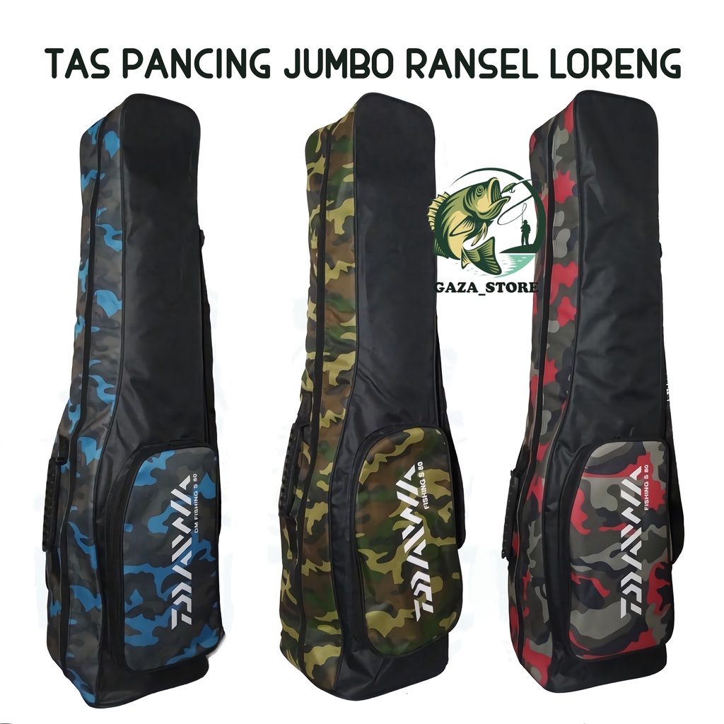 Tas Pancing Jumbo Ransel Dan Jinjing Loreng Daiwa Ukuran 80/100/120 Cm