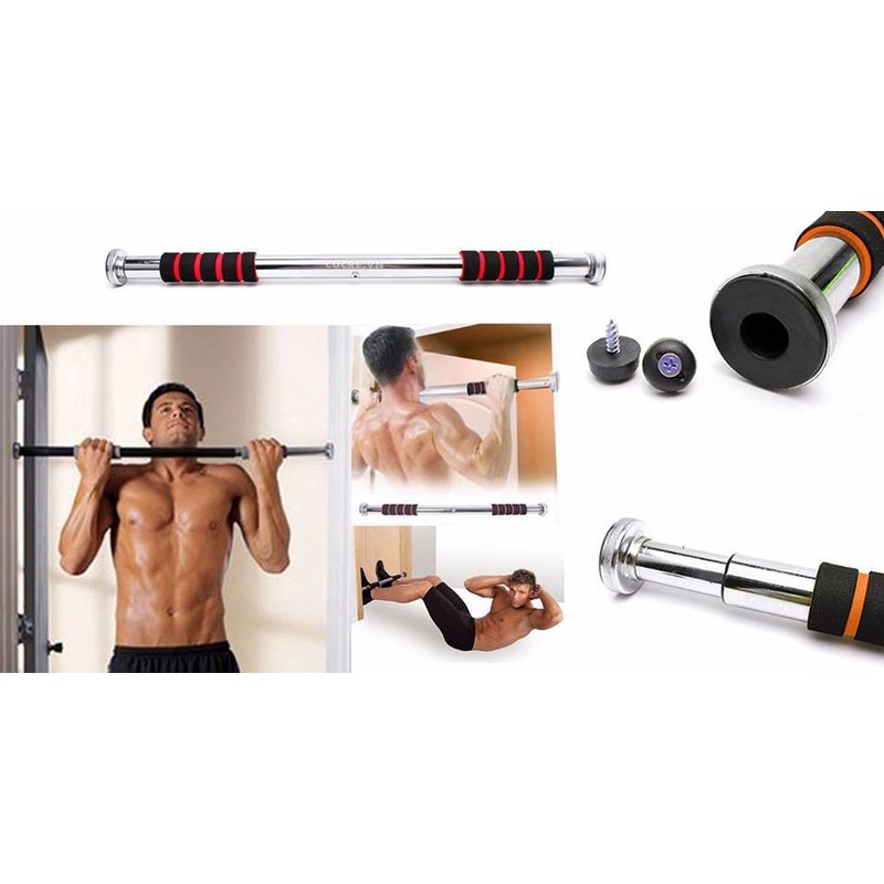 Pull Up Bar Adjustable 60-100 CM / Alat Fitness Olahraga Rumah Doorway Door Bar