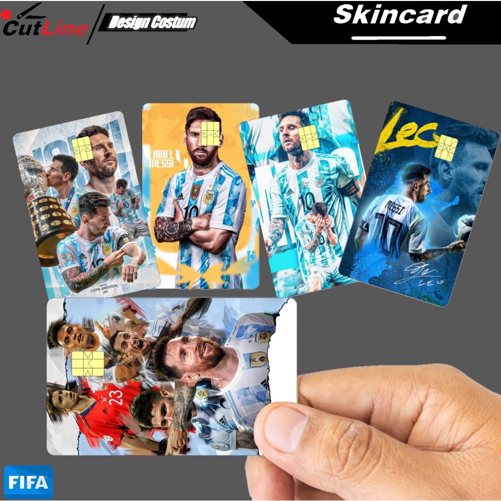 Piala Dunia 2022 Qatar Edisi Leonel Messi Argentina Stiker Stiker Kartu Atm Custom E Toll Flazz Baha