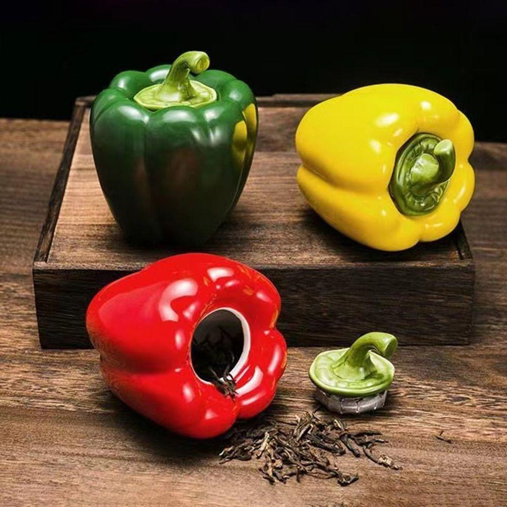 Populer Pepper Tea Pot New Dekorasi Perlengkapan Rumah Tea Box Keramik Tea Set Kemasan Kopi Kaleng