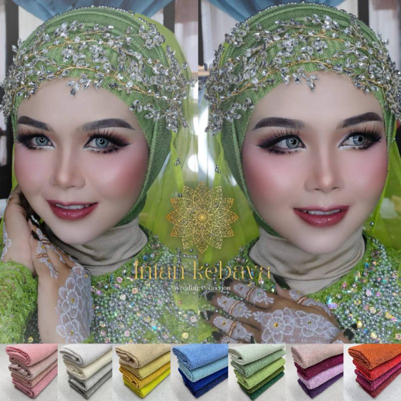 Pashmina Glitter Premium | Kerudung Hijab Pasmina Pengantin Gliter Rajut Bahan Tebal Berkualitas Pli