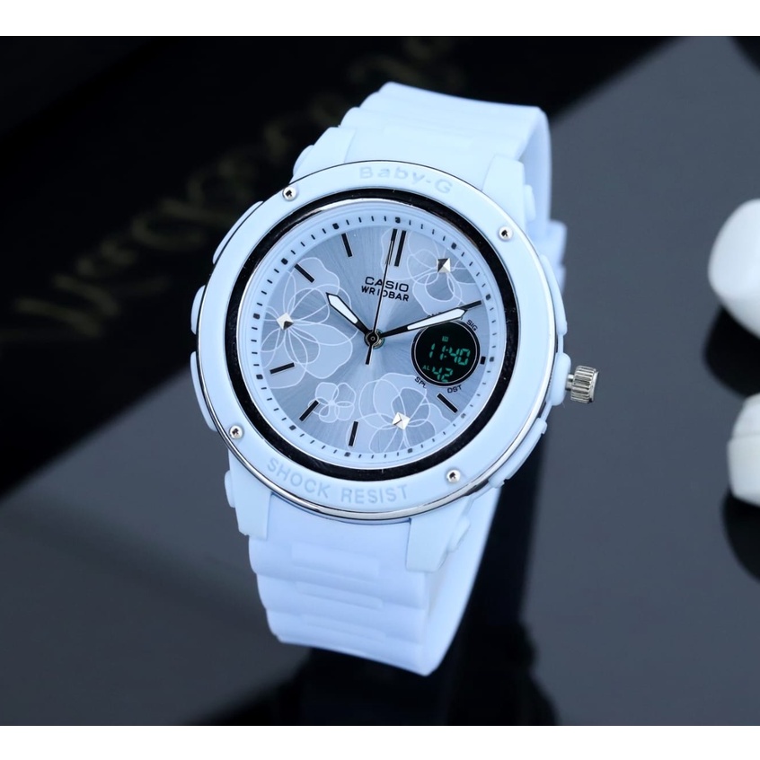 Jam tangan Wanita BabyG BGA-150 Sport Dualtime Strap Karet Free Batrai