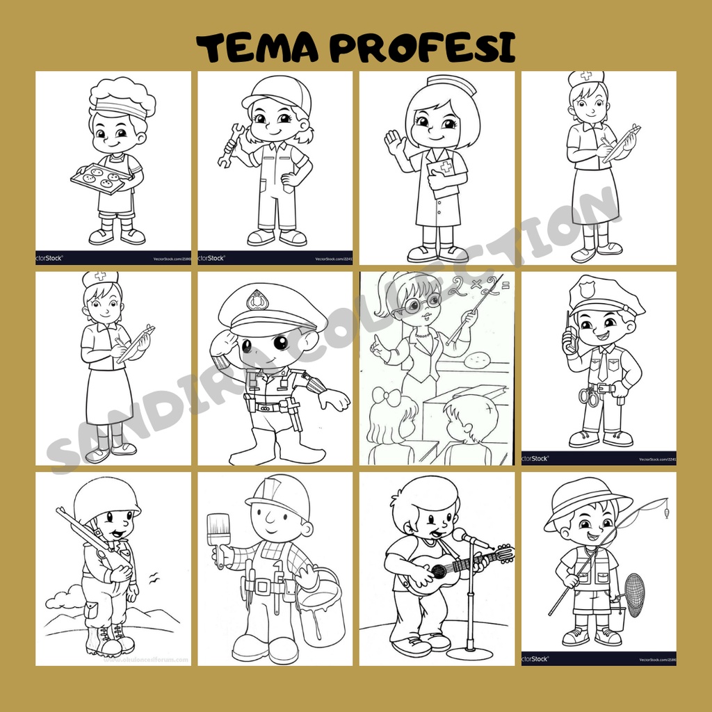 

SANDIRA - LEMBAR / GAMBAR MEWARNAI ANAK SERIES PROFESI