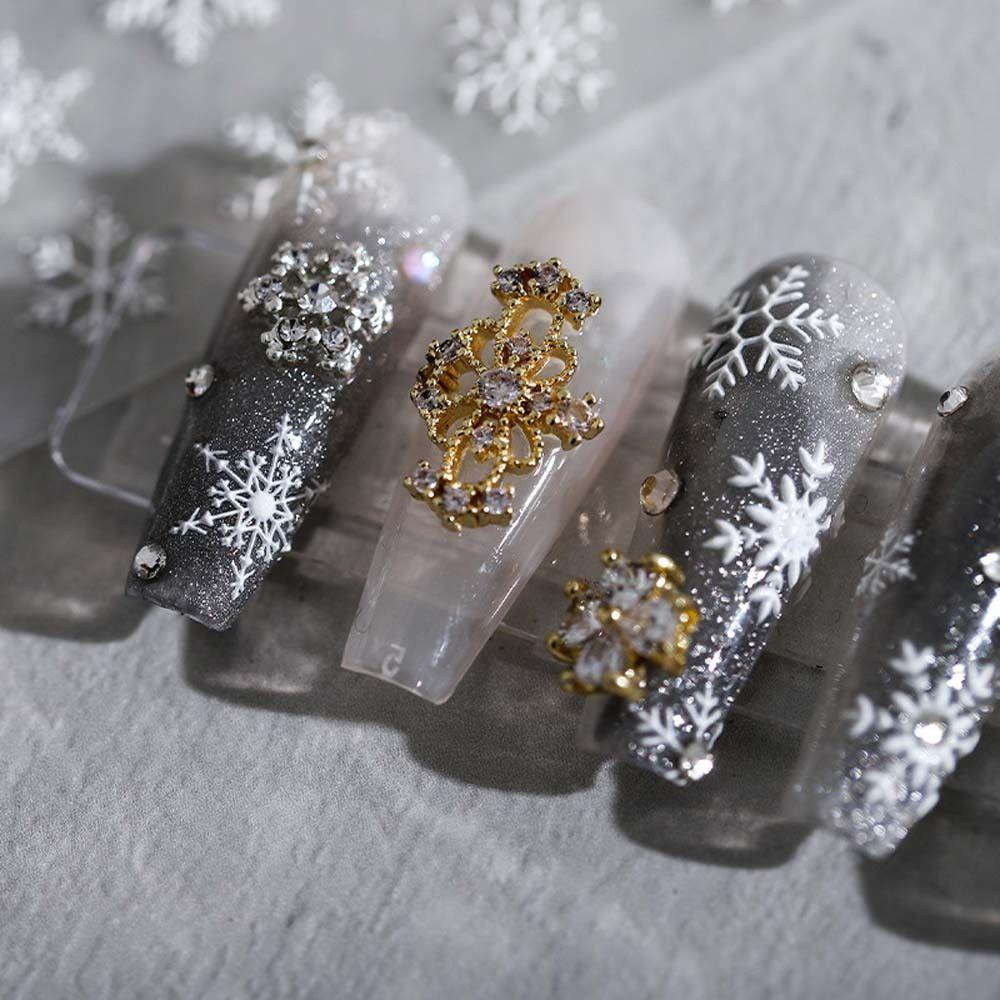 Mxbeauty Stiker Kuku Natal Perekat Diri Manikur Aksesoris Santa Claus Snowman Nail Art Dekorasi