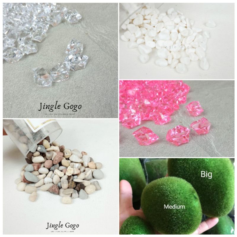 Batu Hias Isi Vas Bunga Kristal Plastik Batu Lumut Batu Pancawarna Koral Italy Moss Batu Berlumut De