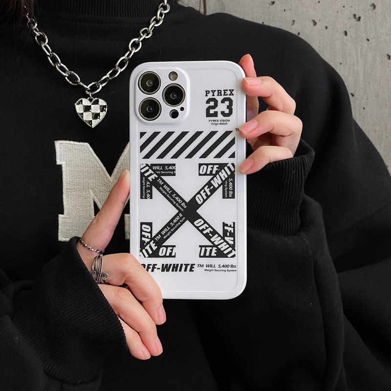 Luxury IMD Case HP iP iPhone X Xr Xs Max14 Plus+Apple11 12 13 Pro Max Sarung Silikon Wanita Casing Handphone Off White