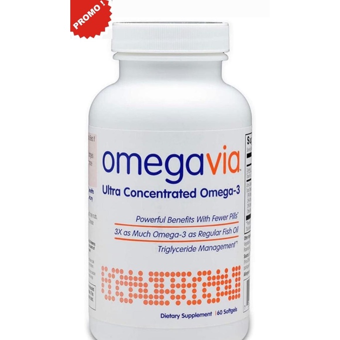 

PROMO OMEGAVIA Pharma-Grade Omega-3, Enteric coated. 1105 mg Omega-3