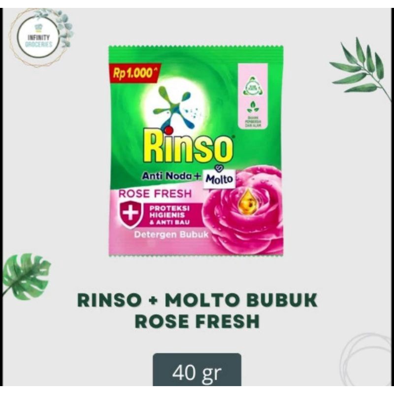 1 RENCENG RINSO MOLTO BUBUK 40GR -ISI 6 SACHET