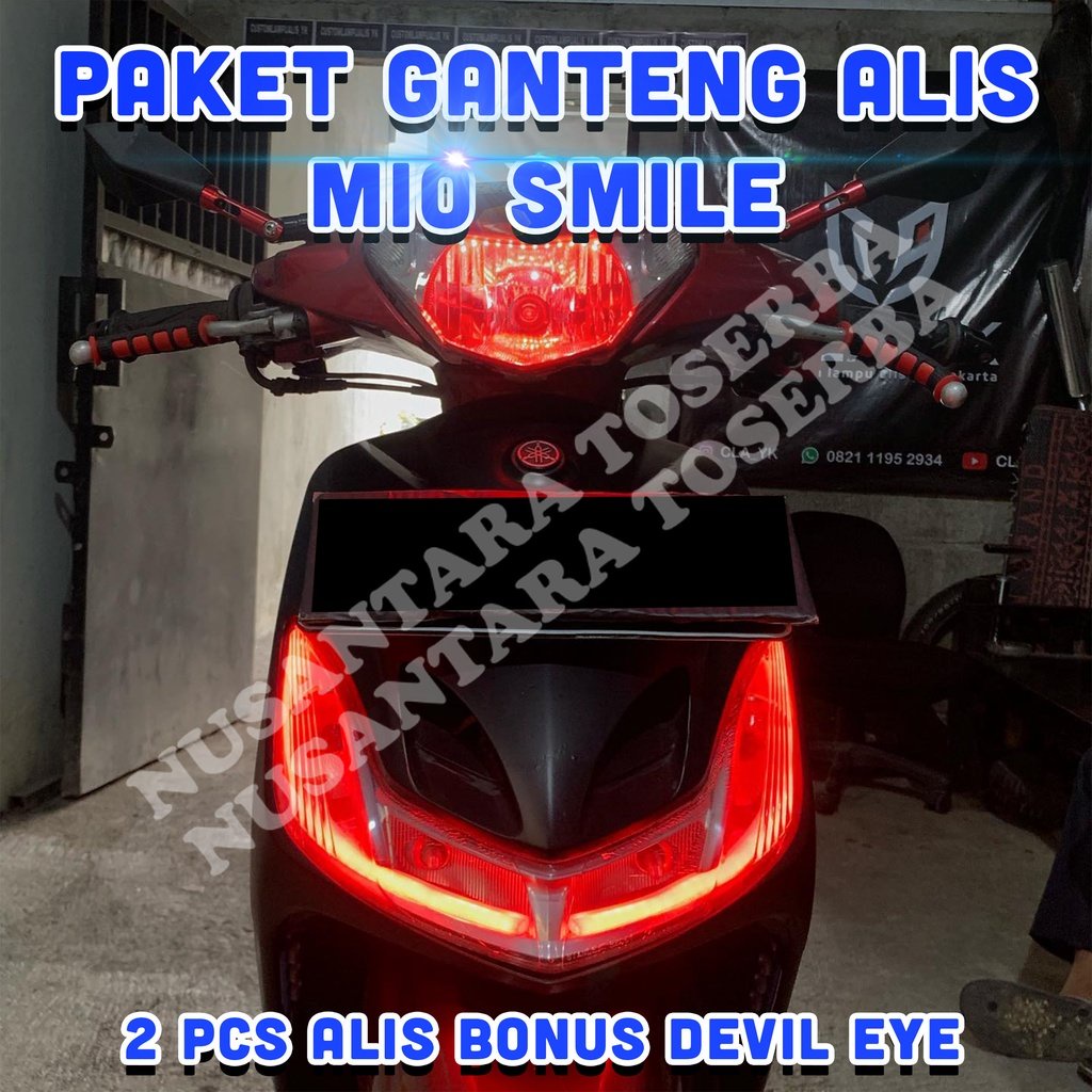 PAKET GANTENG LAMPU ALIS MIO SMILE BONUS DEMON EYE TIDAK BERBINTIK SIAP PAKAI LAMPU SENJA LAMPU DRL 