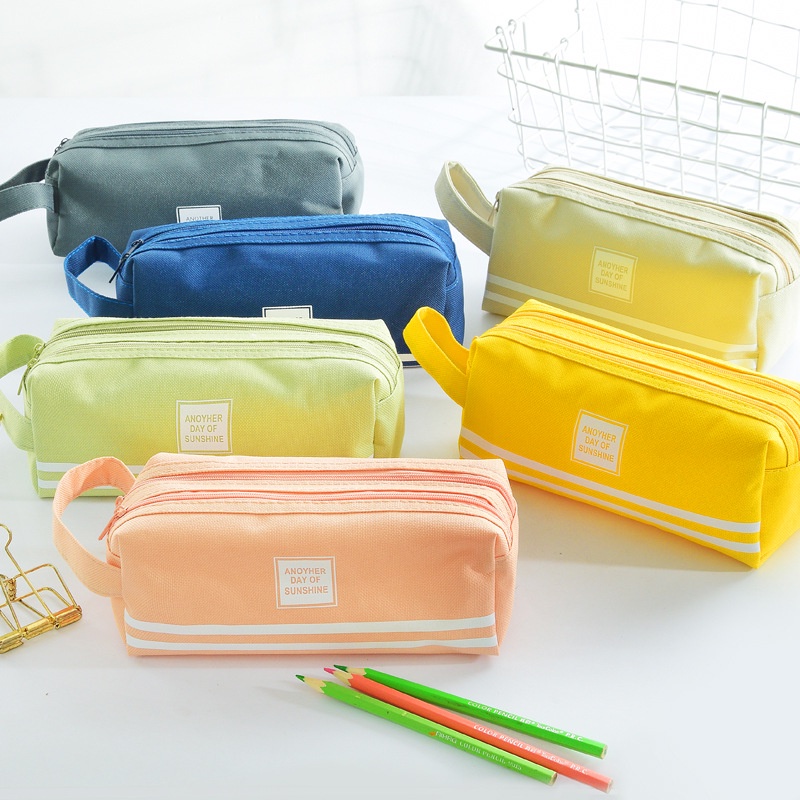 

Large Capacity Pencil Bag Cases Korea Fabric Pen Box Pouch School Office Stationary Supplies