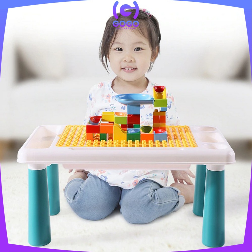 GOGO-M39 M111 Meja Belajar Anak Multifungsi / Mainan Edukasi DIY Building Block Bricks / Mainan Blok Bangunan / Mainan Bongkar Pasang Puzzle / Mainan Blok Susun / Block Mainan Anak M207