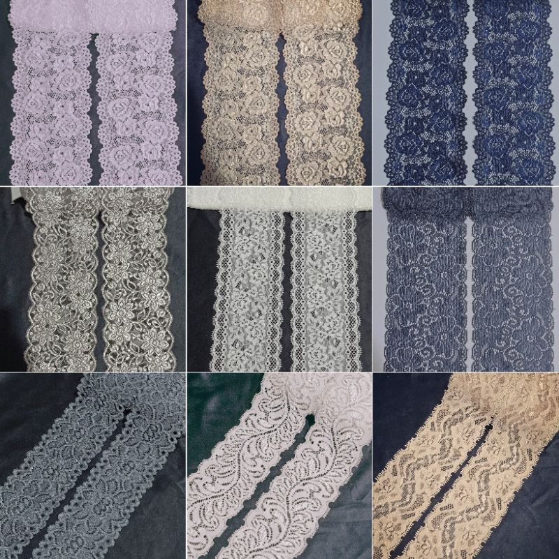 Renda Stretch varian warna motif cantik (Permeter)