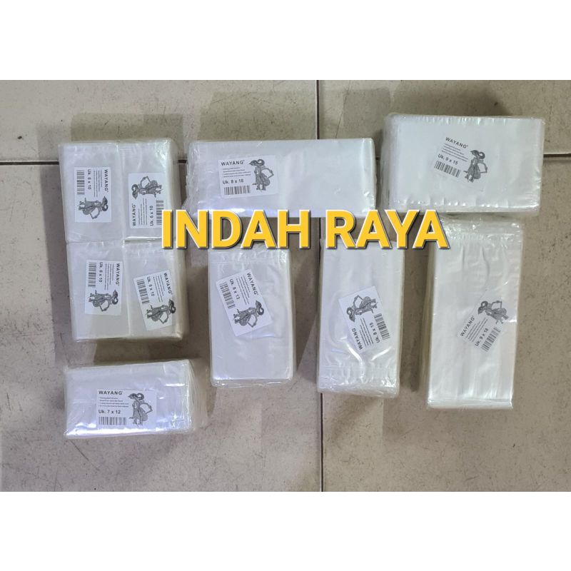 KANTONG PP BENING tebal 0.3 varian UKURAN merk WAYANG (RANDOM) perk KG