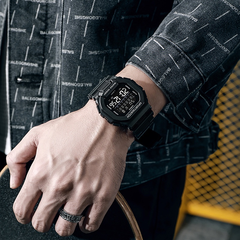 Cod Jam Tangan Couple Pria Wanita Fashion Korea Style Digital Sport Rubber Untuk Wanita M175